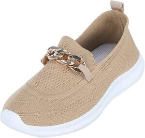 Sneakers Trendy Mesh Loafers Breathable Slip on Shoes Brown Size 6.5US / 37CN